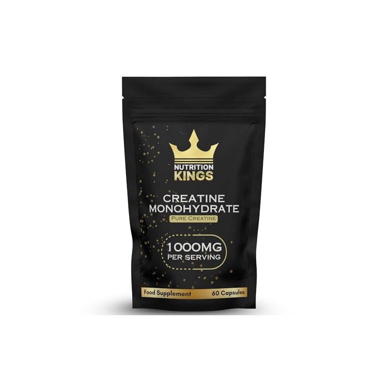 Creatine Monohydrate 1000mg – 60 Vegan Capsules – Muscle Growth,