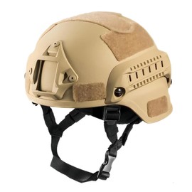 CMAIR4U Airsoft Helmet Mich 2000 Tactical Helmet with Ear Protection, Front NVG Mount and Side Rail (Tan)