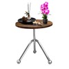 End Table, 15.7" Small Round Table with Stylish Stand, Modern