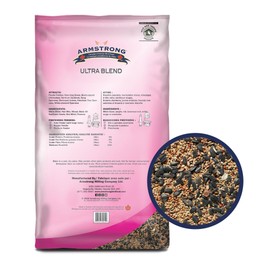 Armstrong Wild Bird Food Ultra Blend, 33 Pounds - with White Millet, Red Milo, Wheat, Black Oil Sunflower, Red Millet & Peanuts for Purple Finches and Black-Capped Chickadees for Outside Feeders