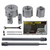 REETAI-FOUR 10Pcs SDS Plus Concrete Hole Saw Kits, Tungsten Carbide