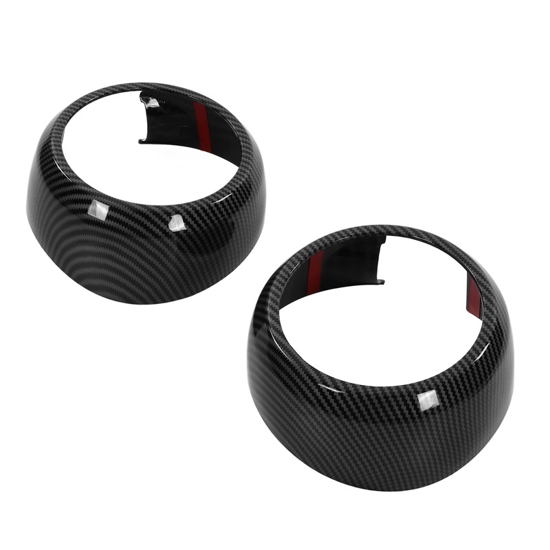 4pcs Carbon Fiber Style Door Midrange Speaker Cover Trims for
