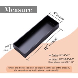 Sansnow Bamboo Drawer Organizer Box for Office Home Black 12"4"