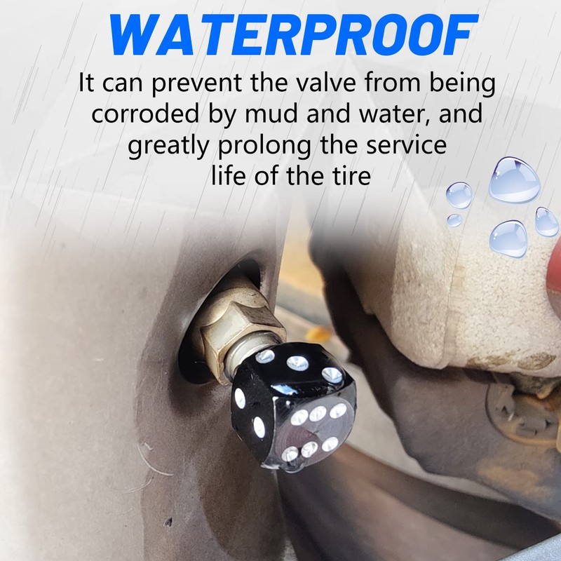 EKIND Bicycle Valve Dice (Pack of 5, Black)