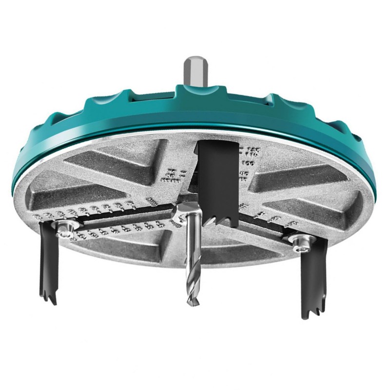 Adjustable Hole Saw Kit with 12 Blades Round Hole Opener