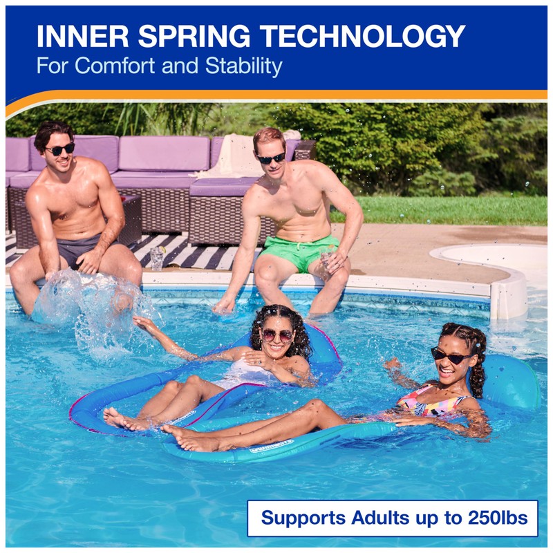 SwimWays Spring Float Premium Hammock Pool Lounger, Inflatable Pool Floats