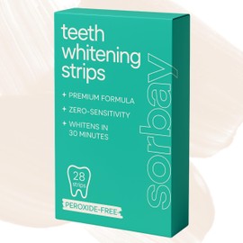 Premium Non Hydrogen Peroxide Teeth Whitening Strips | 28 Enamel Safe Teeth Whitener Strips | Advanced Tooth Whitening Strip | Vegan Non-Sensitive Tooth Whitener Gel Strip (UK Brand)