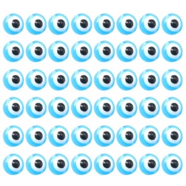 VALICLUD Pack of 100 Eyeball Beads Turkish Eye Light Blue Plastic DIY Charm Pendant Jewellery Pendant for Bracelet Craft Key Chain Craft Projects