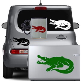 Alligator Vinyl Decal Sticker Waterproof Crocodile Croc Silhouette Cars Bikes Cups Helmets CD Cases Laptops (Blue, 9" x 4.5")