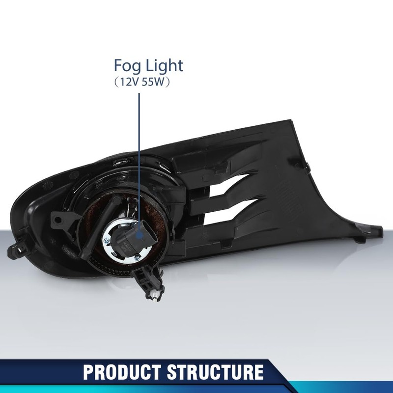 PIT66 Fog Light Kit Chrome Black Bezel Compatible with Volkswagen