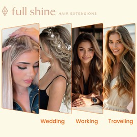 Full Shine Human Hair Tape in Extensions, 16 Inch Off Black Honey Blonde