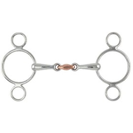 Shires Two Ring Copper Lozenge Gag 5"