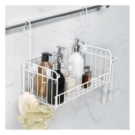 XLRPAT Folding Bathroom Rack Detachable Folding Wall-Mounted Bathroom Hanging Basket Toilet Storage Rack Bath with Hook Bath Storage