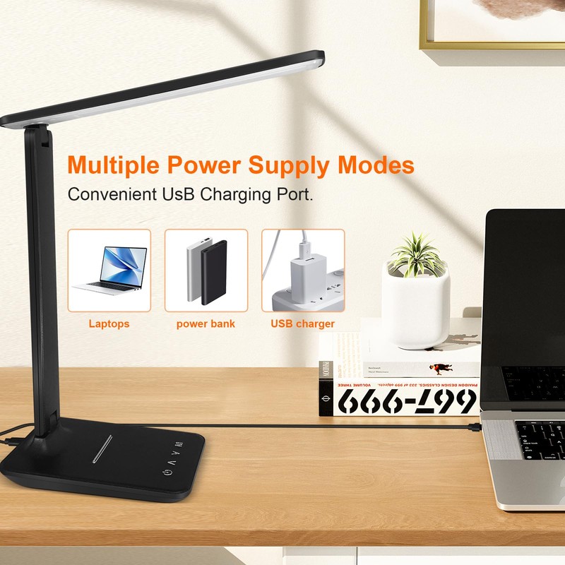 joyshie Desk Lamp Dimmable Led Table Lamp Reading Light with