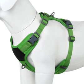 Plutus Pet No Pull Dog Harness, Release at Neck, Soft Padded, Reflective Adjustable Dog Vest Harness for Small, Medium, Large Dogs(Green, L)