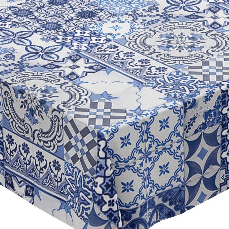 Karina Home Square Outdoor Wipe Clean Garden Tablecloth with Parasol