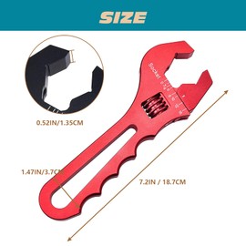 YWallkers Adjustable AN Hose Fitting Wrench Spanner 3AN-16AN Lightweight Aluminum Hose Adapters End Red