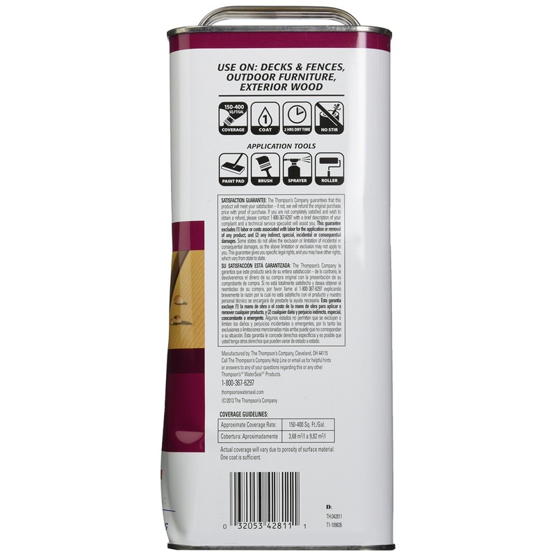 THOMPSONS WATERSEAL TH.042811-16 Semi-Transparent Waterproofing Stain, Harvest Gold