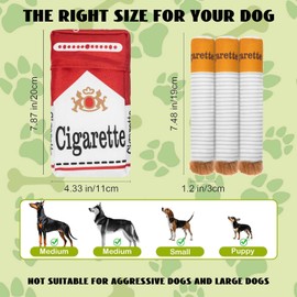Raheem Hundespielzeug, Zigaretten-Hundespielzeug Quietschend mit Einer Box, Lustiges Zigaretten-förmiges Plüsch Kauspielzeug, Interaktives Spielzeug für kleine, mittelgroße und große Hunde