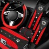 NBTEPEM 6 PCS Bling Car Accessories Set, Leather Steering Wheel