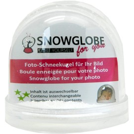 Large Photo Snow Globe with White Base and Snow – 50002