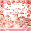 Avezano 7x5ft Berry First Birthday Backdrop Strawberry 1st Birthday Decorations