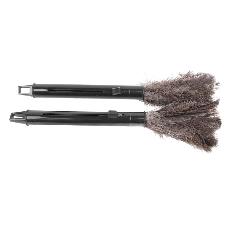 2Pcs Retractable Feather Duster Ostrich Feathers Duster with Long Handle