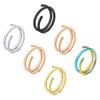 incaton 20G Double Hoop Nose Ring for Single Piercing 6Pcs,Silver/Rosegold/Gold/Black/Rainbow