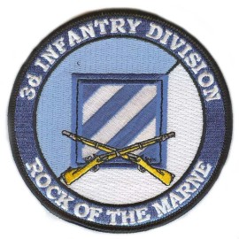 ARMY 3RD INFANTRY DIVISION ROCK OF THE MARNE EMBROIDERED CROSSED RIFLES  PATCH