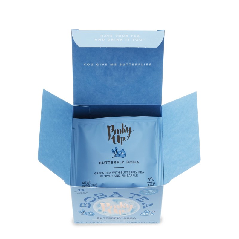 Pinky Up Butterfly Boba Tea Sachets - Low Calorie Whole