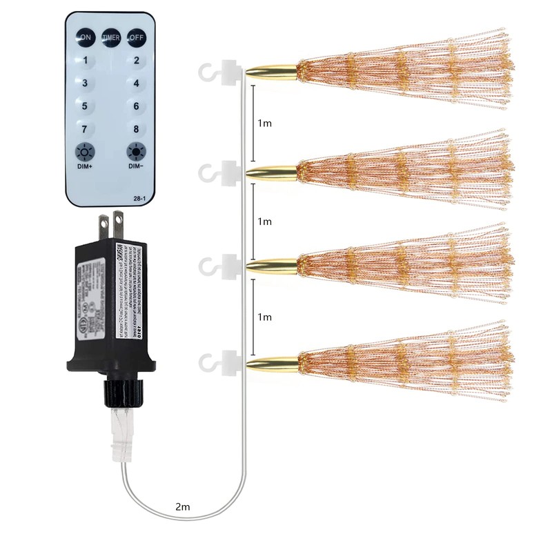 PXBNIUYA 4 Pack 800 LED Plug in Starburst Sphere Lights,Firework