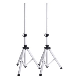 Sound Town 2-Pack Universal Tripod Speaker Stands with Adjustable Height, 35mm Compatible Insert, Locking Knob and Shaft Pin, White (STSD-48W-PAIR)