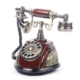 Retro Antique Style Corded Rotary Dial Desk Telephone Phone Home Office Decor Classic Vintage Landline Phones