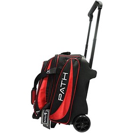Pyramid Path Premium Deluxe Double Roller with Oversized Accessory Pocket Bowling Bag (Black/Red)