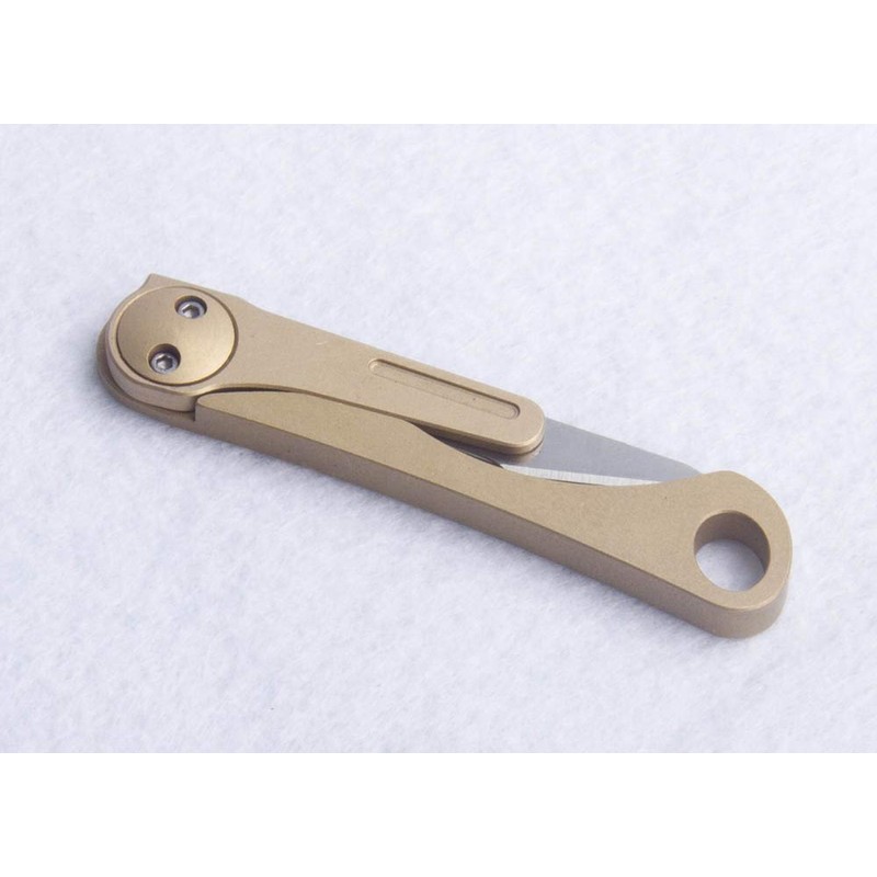 ILEAF Brass Daily Mini Pocket Folding Utility Knife with 10