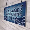 RED OCEAN Gamer Gaming Bedroom Gifts Hanging Door Plaque Funny