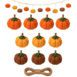 10PCS Pumpkin Garland with String, Hanging Pumpkin Decorations Indoor