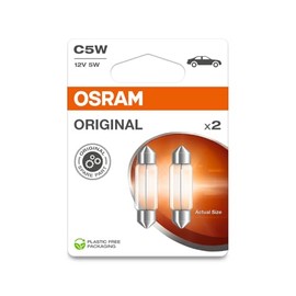 OSRAM ORIGINAL LINE 12V, C5W, Festoon, Signal lamp, Double Blister, (2 lamps), white