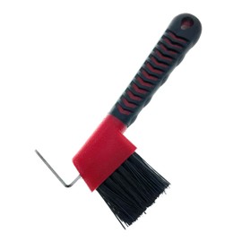 MacMaxe Ergonomic Horse Hoof Pick Brush with Heavy-Duty Rust-Resistant Steel Pick and Durable Nylon Bristles – Ideal for Hoof Care, Easy to Clean, Suitable for Beginners and Advanced Riders (Red)