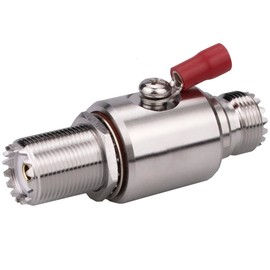 Come-buy PL-259 UHF Lightning Surge Protector, PL259 Female to SO239 Female Bulkhead, Gas Tube Element, 50 Ohm Impedance, DC-1GHz Frequency Range