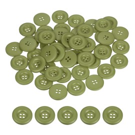 HARFINGTON 50 botones de costura de 25 mm (1 pulgada) 4 agujeros redondos gruesos de resina para manualidades, decoración de ropa, bricolaje, color verde