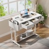 Rolling Standing Desk Adjustable Height with Drawers, 40 Inch Mobile