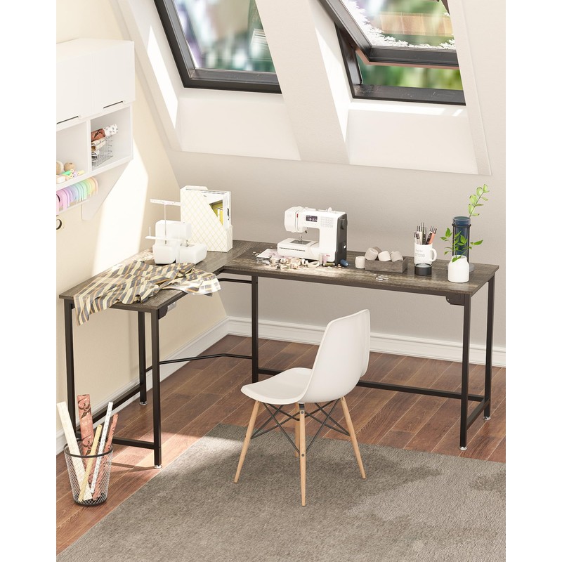Teraves Modern L Shaped Gaming Desk 66'' Corner Computer Desk