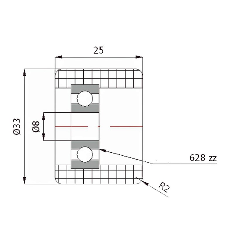 ZAB Profile Plastic Roller for Gates with positioning Polyamide wheels