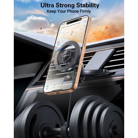 pop-tech for MagSafe CD Slot Car Phone Holder, [Built-in Steel Plate] Universal Magnetic CD Player Cell Phone Mount, Adjustable Magnet CD Cellphone Cradle Fit for iPhone All Smartphones
