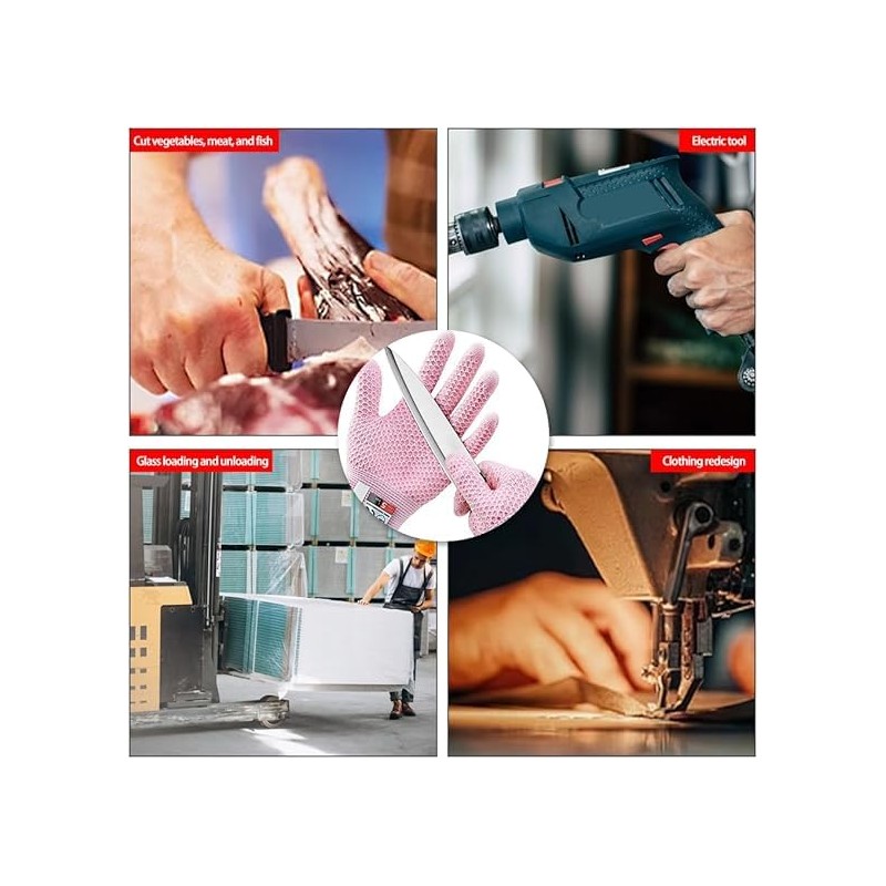 Ttdesefu Cut Resistant Gloves Level 5 Protection, Food Grade Kitchen
