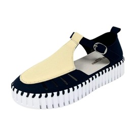 Ilse Jacobsen HORNBAEK Women's Tulip 9378 Platform Sandal (Dark Indigo/Kit, 10)