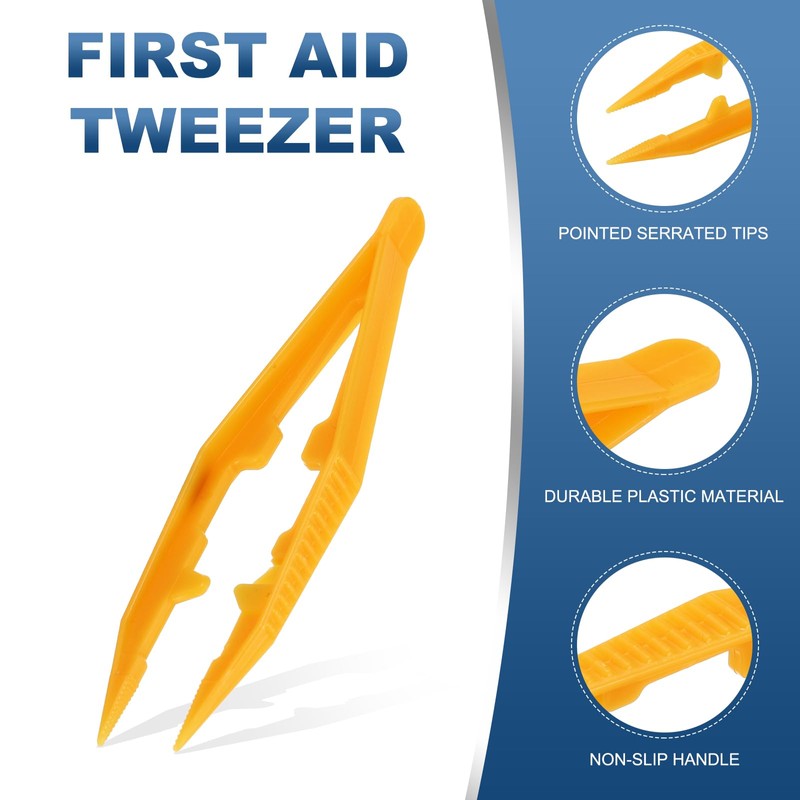 PATIKIL 30 Pcs Plastic Tweezers for Craft, 4" Small Plastic