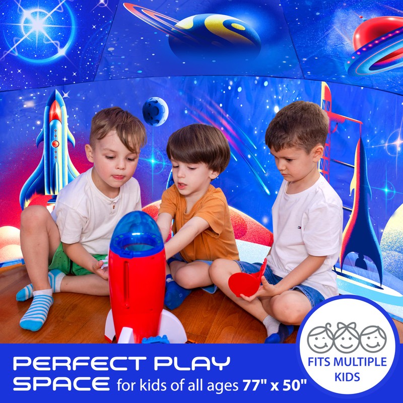 W&O Galactic Aerodome with LED Lights - Inflatable Space Fort