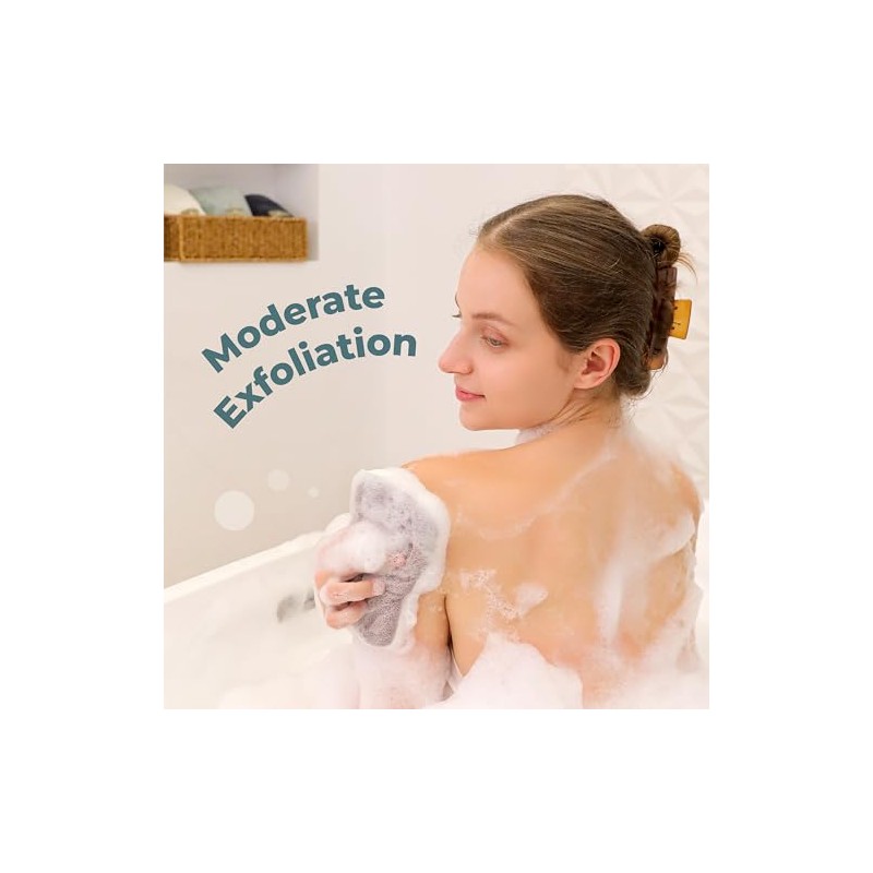 Myhomebody Esponja Ducha Doble Textura Exfoliante Baño Mujeres Corporal Lufa